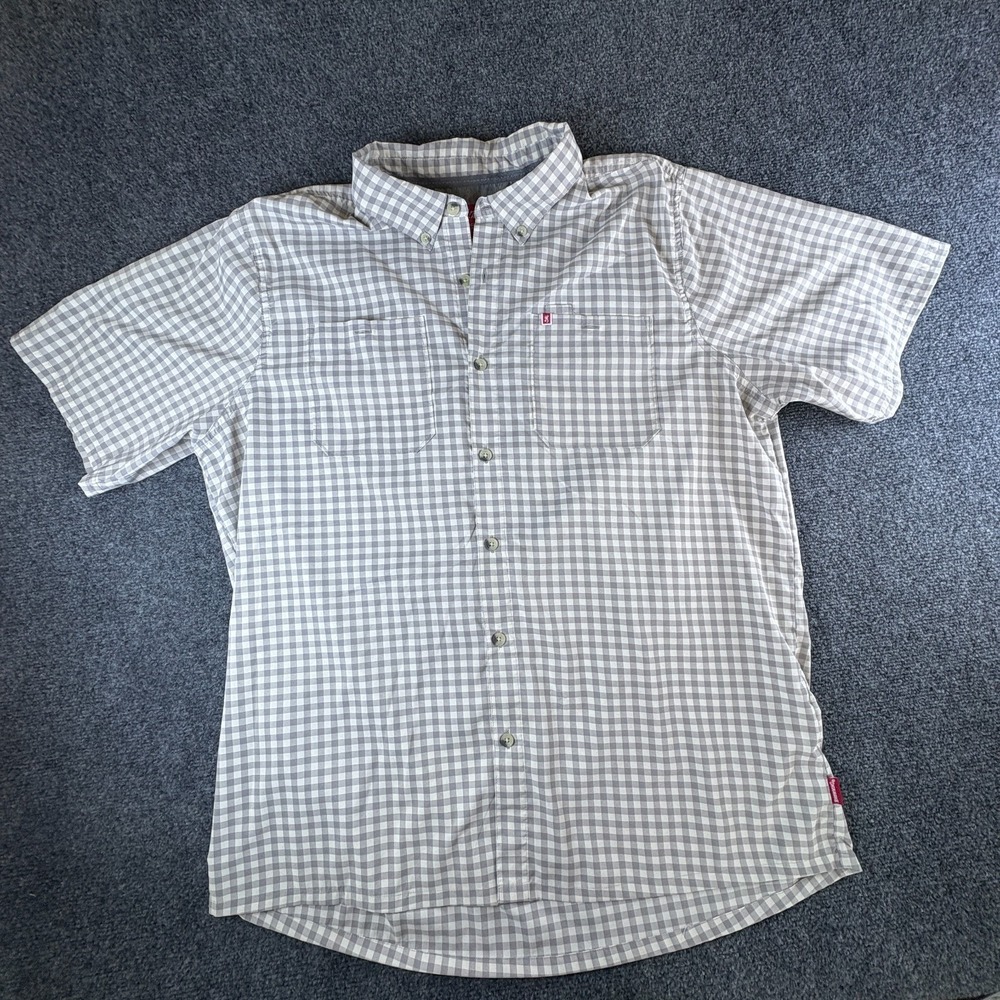 John M. Browning Heritage Collection Shirt Men XL Gray Gingham Check Button Down